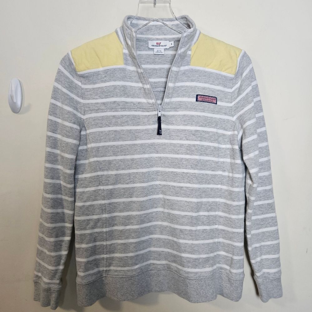 Vineyard Vines Stripe Shep Shirt Yellow/ Gray Small